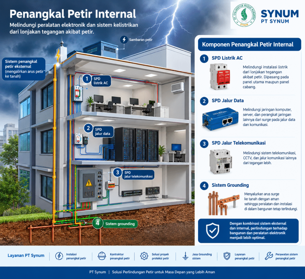 Penangkal petir internal dan eksternal